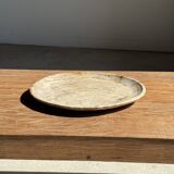 Petrified wood catchall or dish in light grey with rings D27x25 -3320