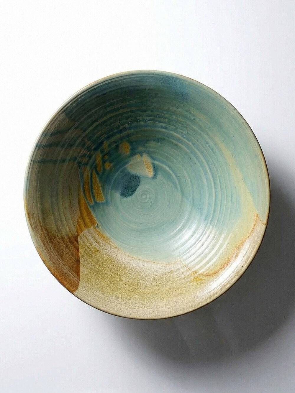 Very large fruit bowl Egbert Boonstra craftsmanship Netherlands vintage ceramics