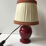 Pair of red ceramic lamp