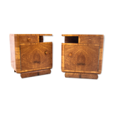 Pair of art deco bedside tables, Poland, 1950s