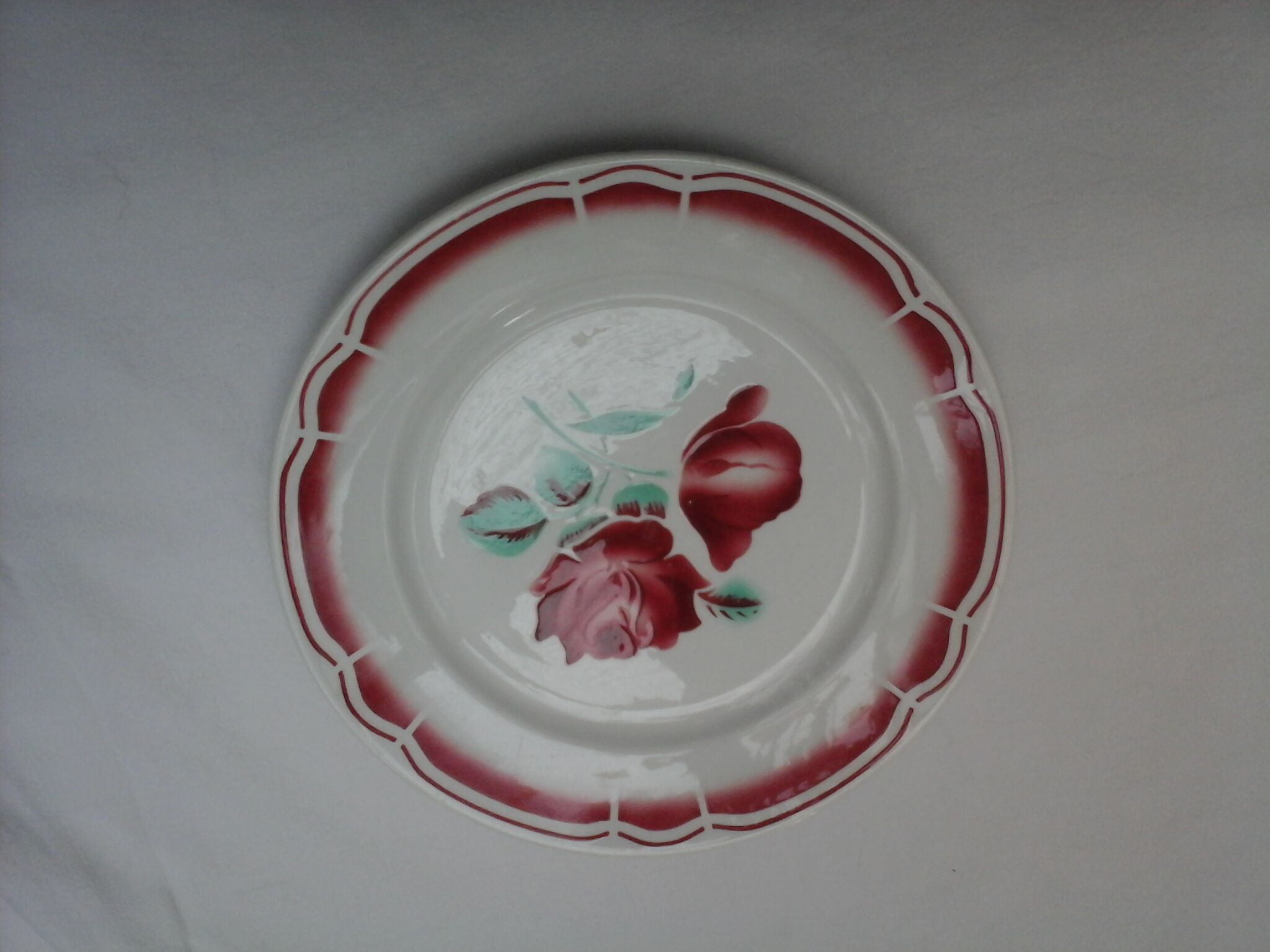Assortment of 12 dominant plates red and green