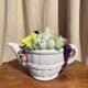 Vintage fruit majolica teapot