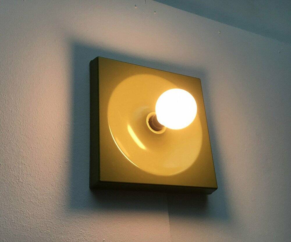 Quadro wall lamps mid-century by Jürgen Lange for Schönbuch, Germany, 1960s, set of 6.