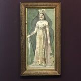 Déesse victorienne, aquarelle, encadrée