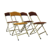 4 folding chairs in Velvet, cinema, gold metal, made in Belgium