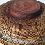 Wood and natural fiber basket