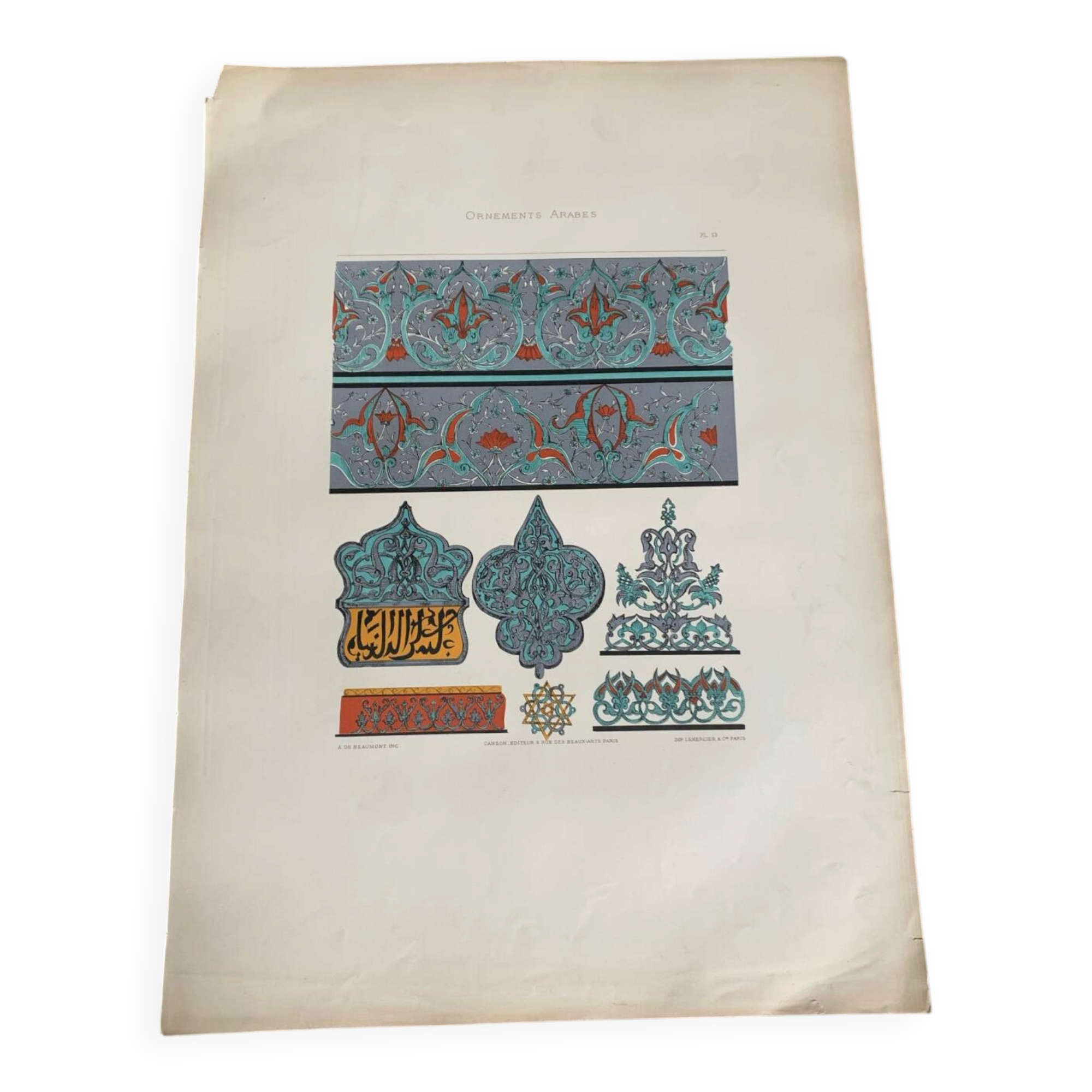 Ancient Oriental Lithography - Arab Ornaments