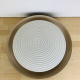 50s round wall light in metal and opaline, ceiling light