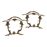 Paire de frontons anciens français en bronze doré