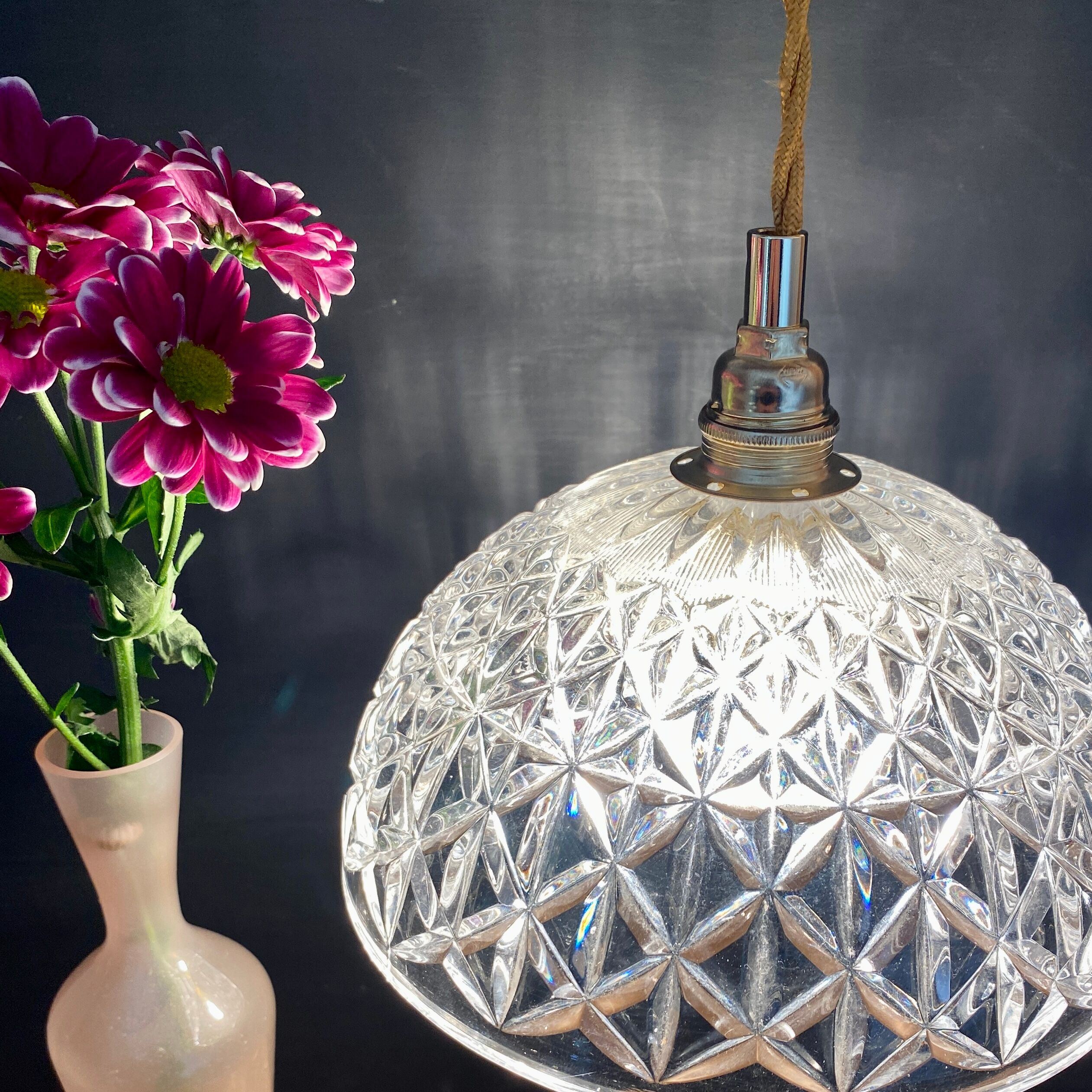 Vintage glass lampshade pendant lamp