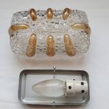 Bubble glass and amber wall light