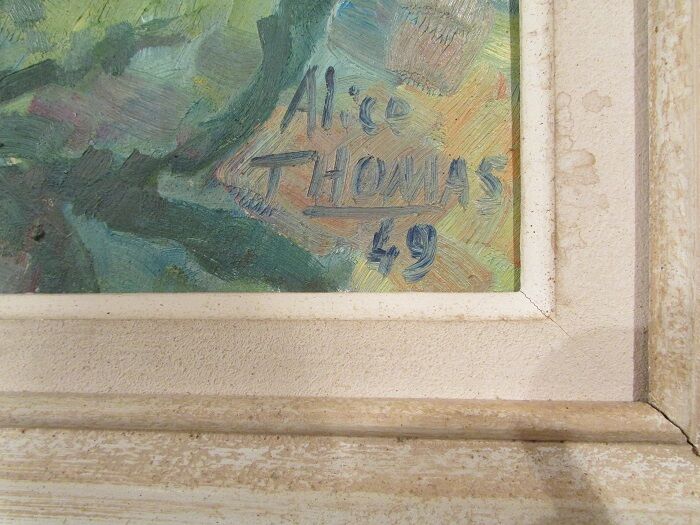 Painting signed Thomas Alice: Christmas Cactus