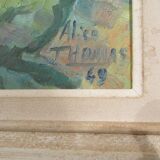 Painting signed Thomas Alice: Christmas Cactus