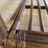 Vintage brown bamboo living room coffee table