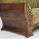 1950s, Danish 3-seater sofa, green furniture velour, oak wood.