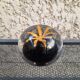 Sulfide-paper press made of glass, black & yellow, star décor.