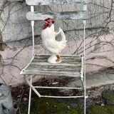 Rooster pitcher in cracked ceramic Art Deco style