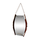 Wall mirror with brass detail and leather mounting, Vetreria Andreini, Ravenna, Italy, 1950s