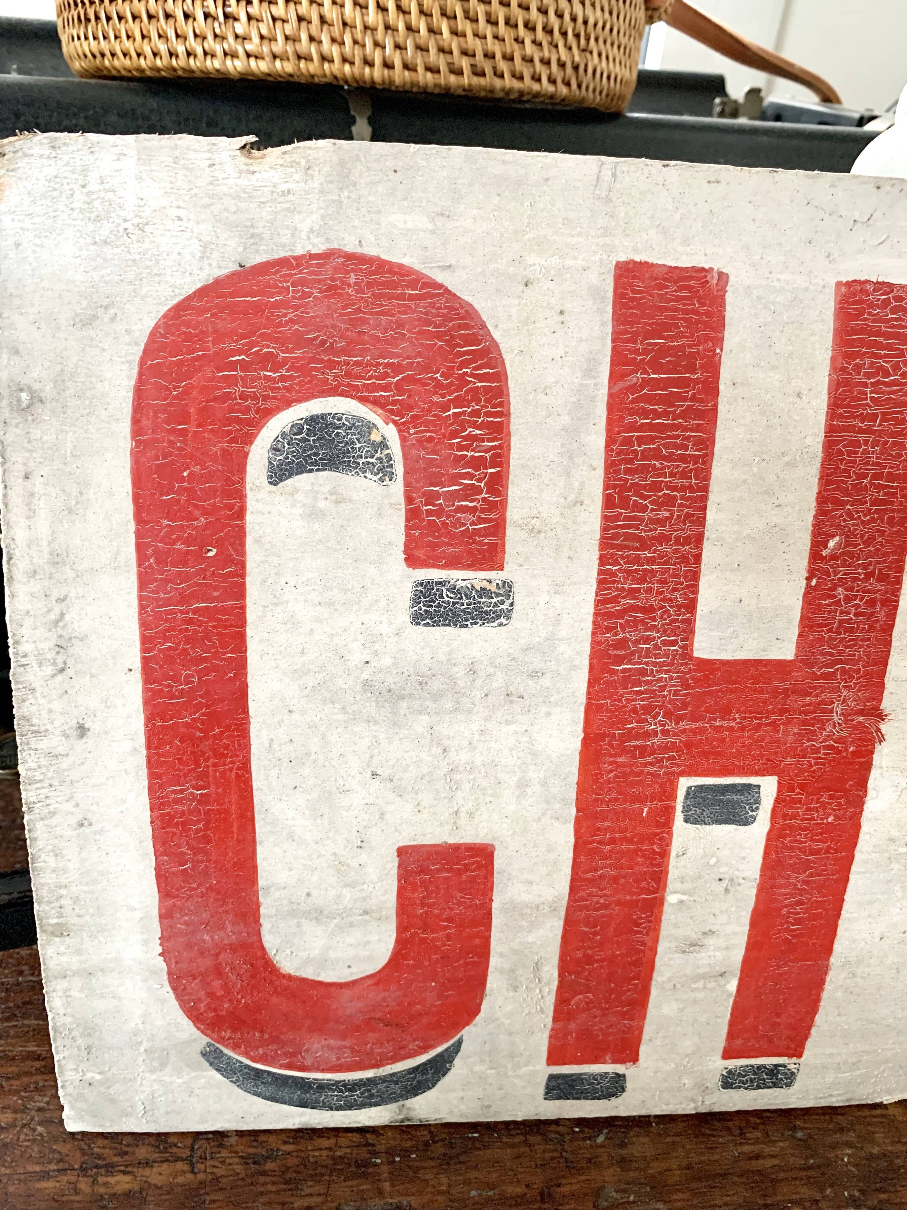 Old wood panel painted vintage