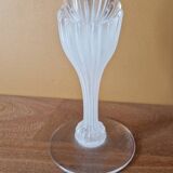 Soliflore vase in crystal and glass paste - Daum France - Fuchsia model - Signed at the tip