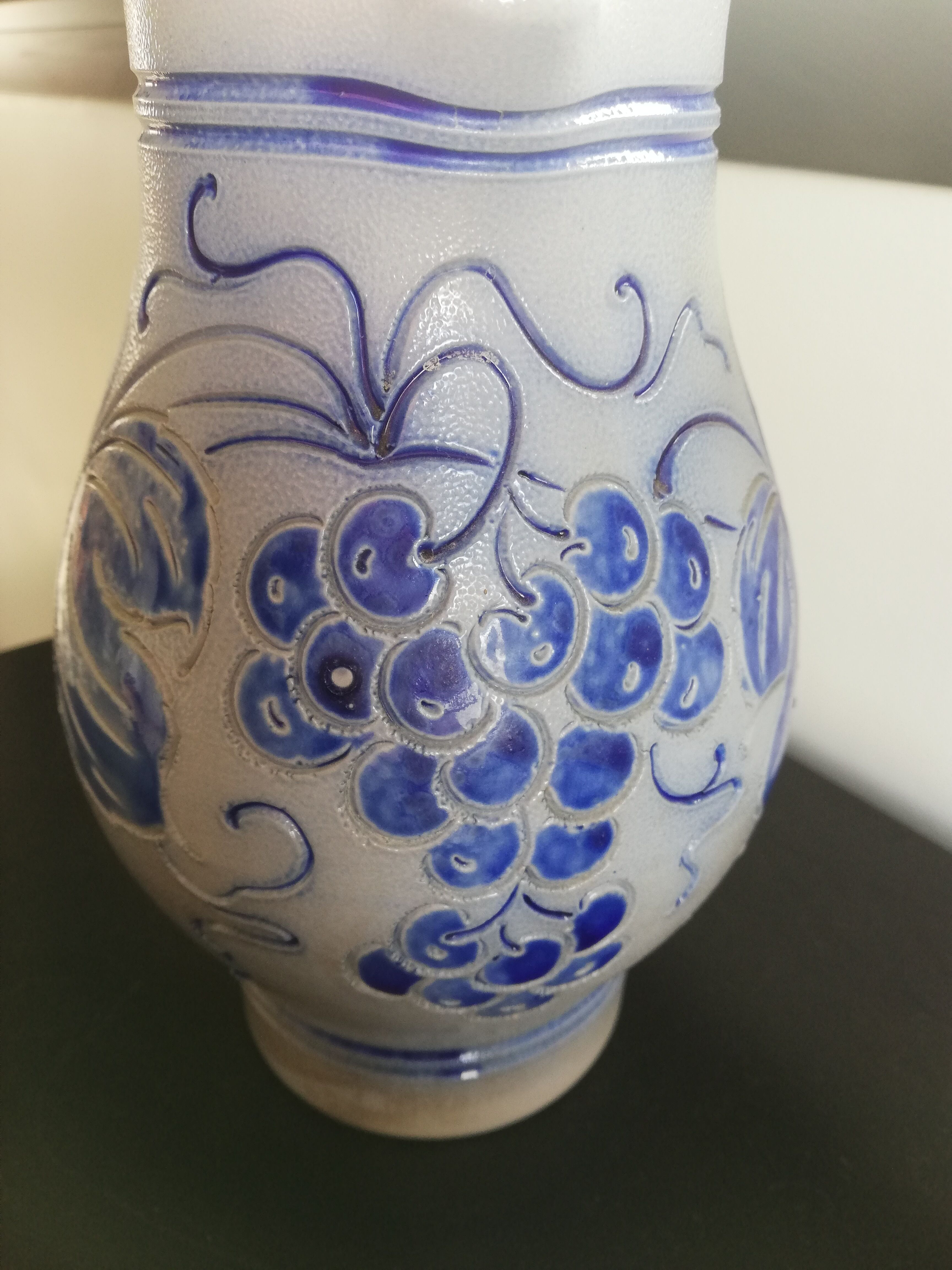 Pitcher in grey and blue Alsace sandstone