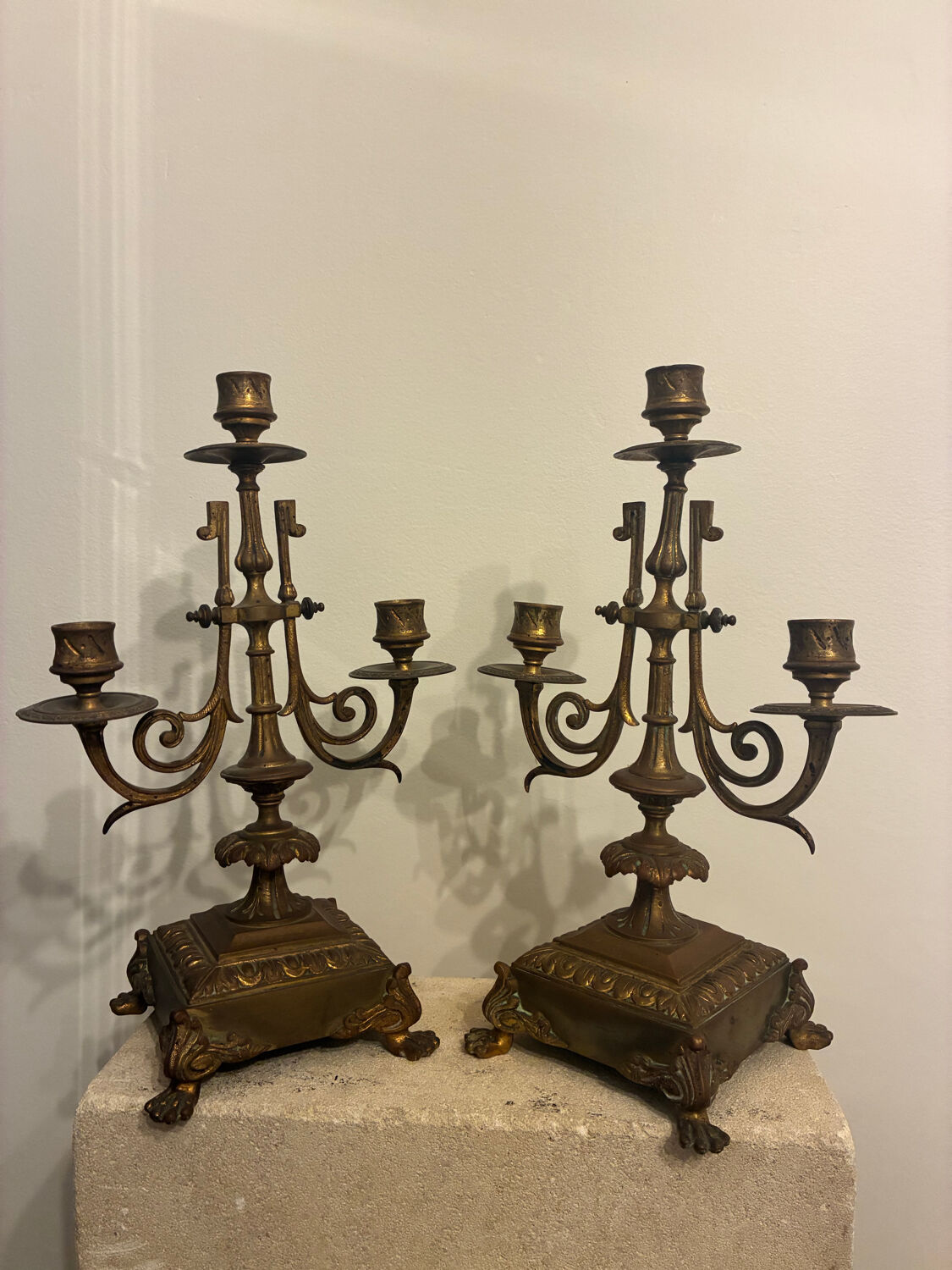 Pair of candelabra, 19th century candlesticks
