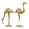 Vintage Couple Flamants Dorés XL Cuivre Laiton Statue Mid Century Design 55cm