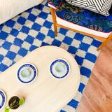 Coffee table in solid wood, 70s style.