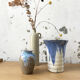 Enamelled sandstone vase