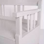 Antique storage bench – grey painted – pine wood – 1860s