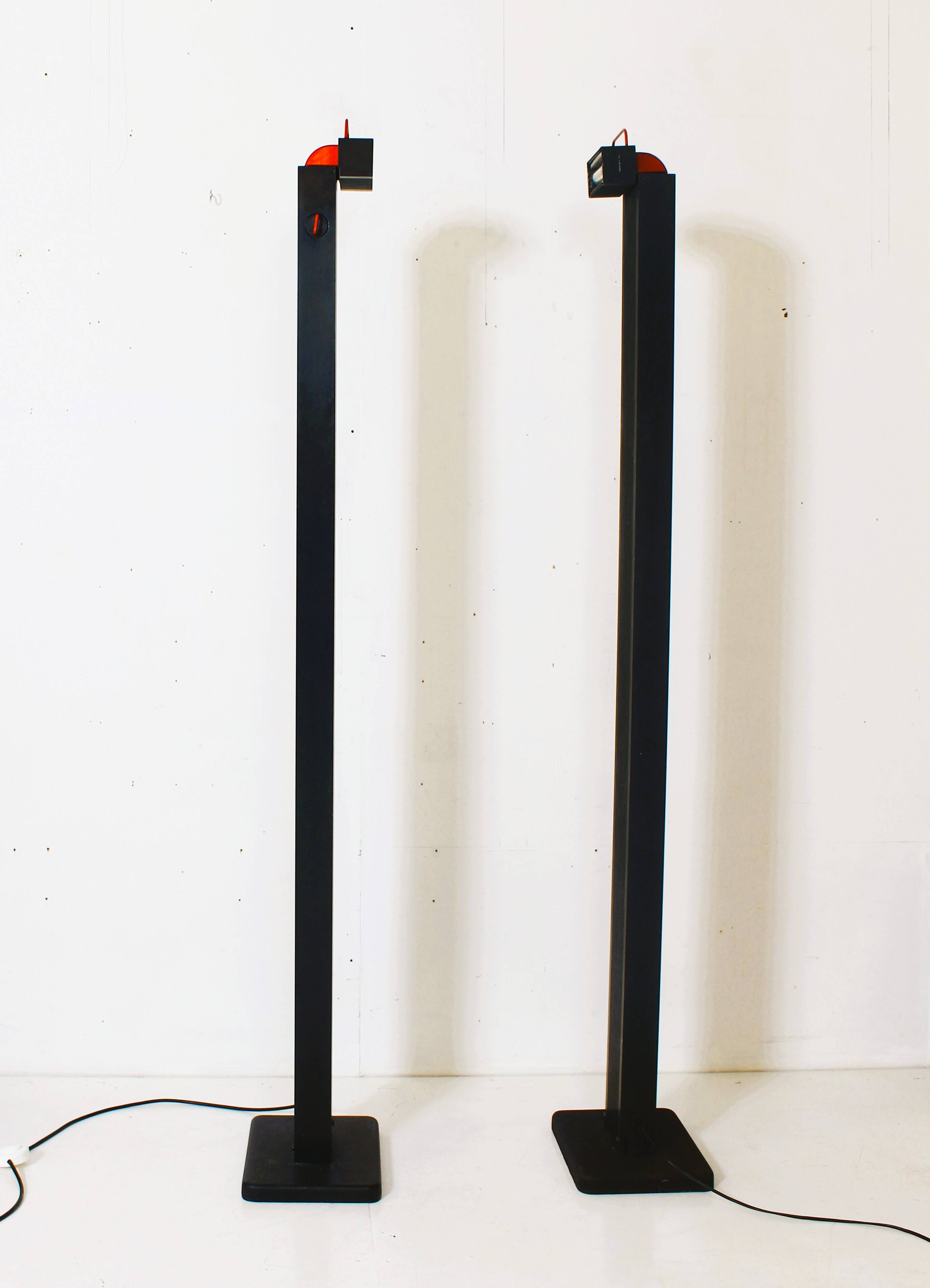 Pair of vintage Italian floor lamps "Zagar" by Silvio Carpani for Stil