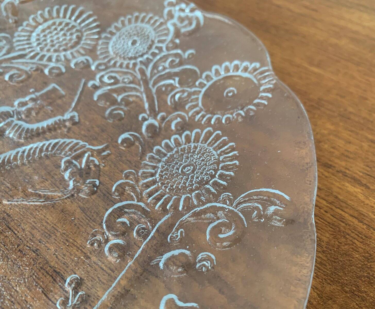 Vintage Swedish glass plate Doran by Goran Warff for Kosta Boda