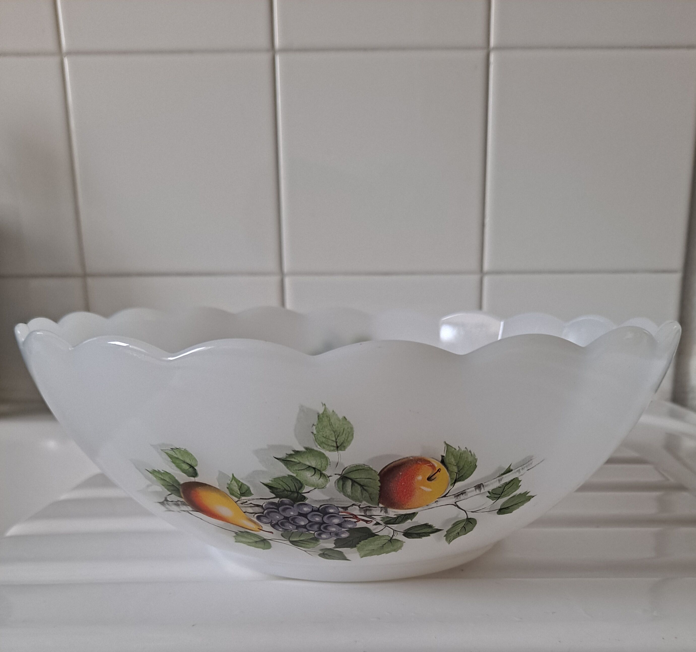 Salad bowl Arcopal decoration fruits