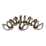 Seven silver-plated zoomorphic metal knife rests