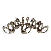 Seven silver-plated zoomorphic metal knife rests