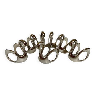 Seven silver-plated zoomorphic metal knife rests