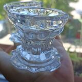 Pair of VMC candle holders in thick glass - Reims