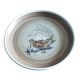 Assiette plate grès motif bécasse Sarguemines