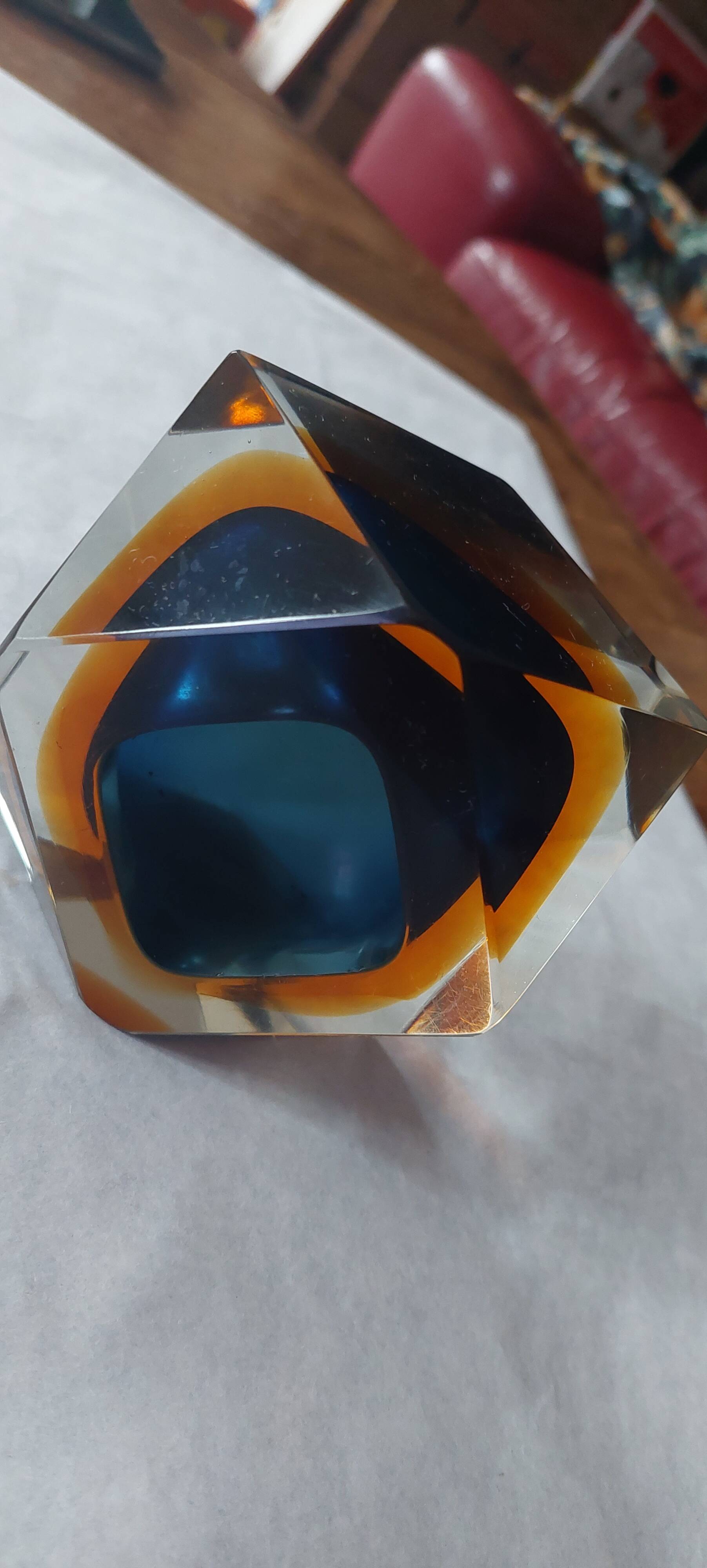 Diamond-shaped ashtray by Flavio Poli