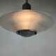 Art deco glass and steel ceiling lamp, 1920