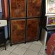 Four-door cabinet in checkerboard patterned burr walnut veneer