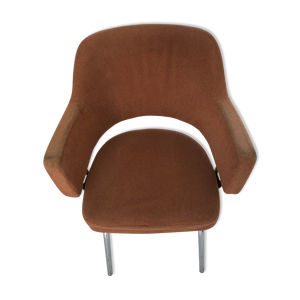 fauteuil métal et tissus marron