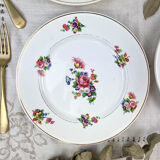 4 small plates iron earth salins model "anny" floral pattern