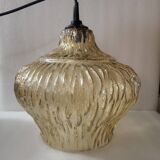 Amber glass pendant, iridescent gold, vintage 1960-70.