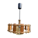 Rattan wood and glass pendant light 1970
