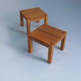 Pair of bedside or coffee tables in solid elm Regain edition