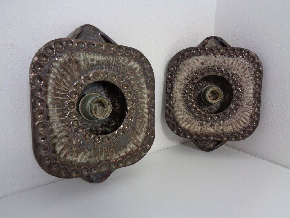 German Pop Art ceramic wall lamps, 1970s, set of 2