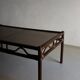 Dark rattan glass coffee table | 1980s