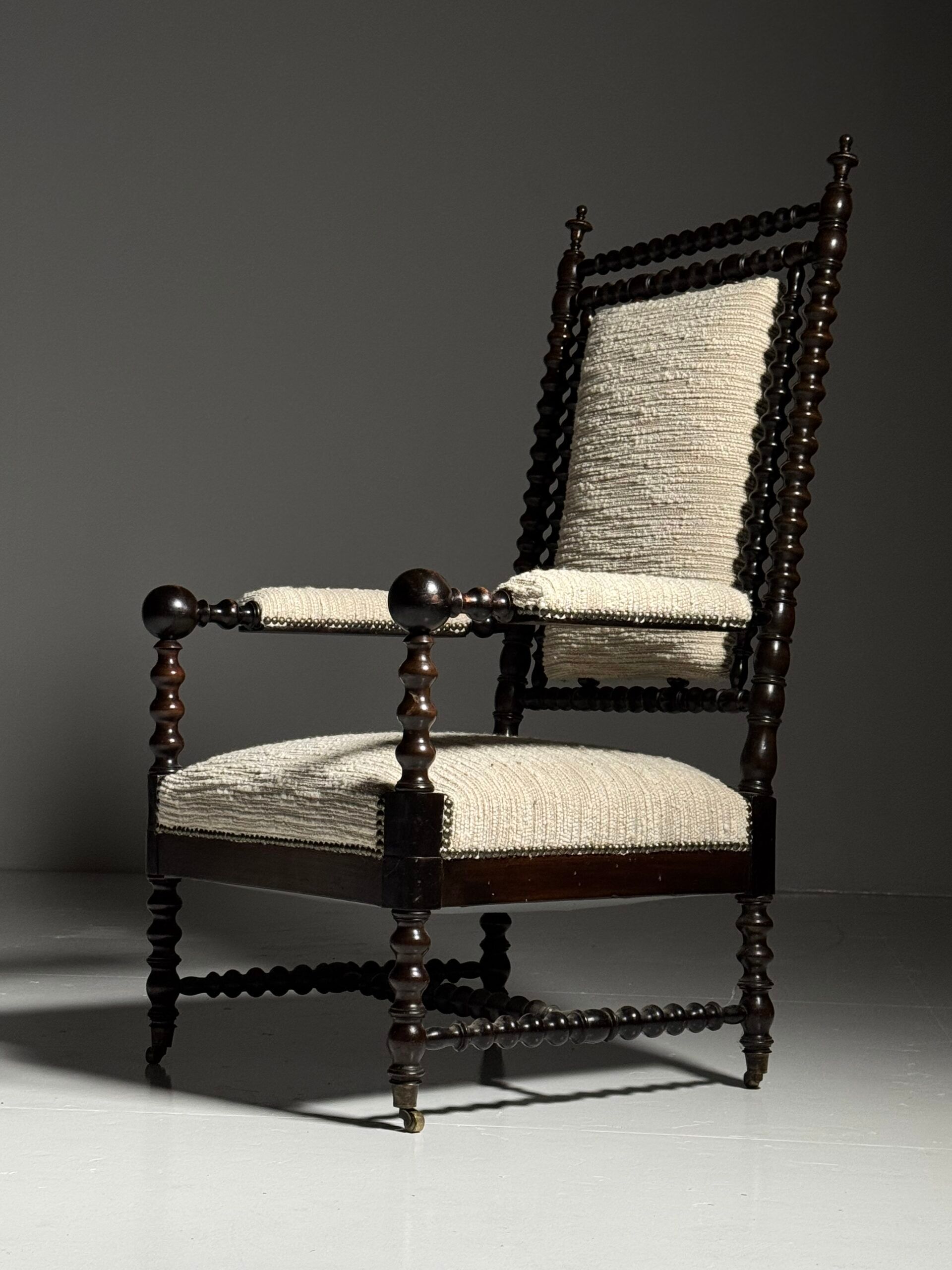 Fauteuil bobine anglais du 19ème siècle
