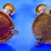 Bougeoirs bronze marbre griotte  xixème